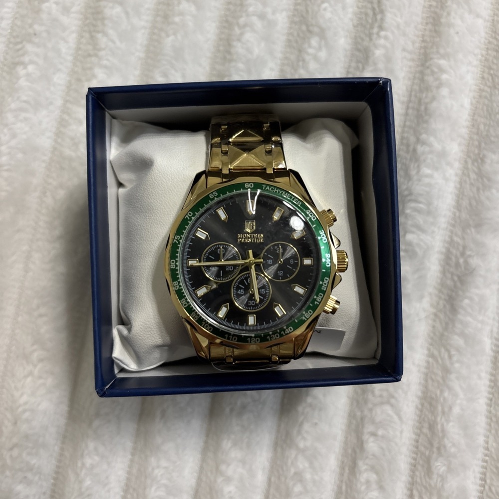 Montres Prestige MPW-0341 Men's Watch 44.5mm Green /black.  NEW